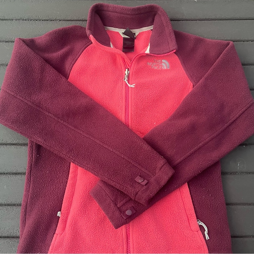 The North Face Pink and Burgundy Fleece Jacket